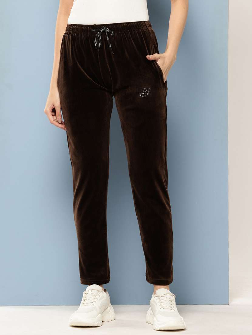 women solid mid rise loungewear pajama