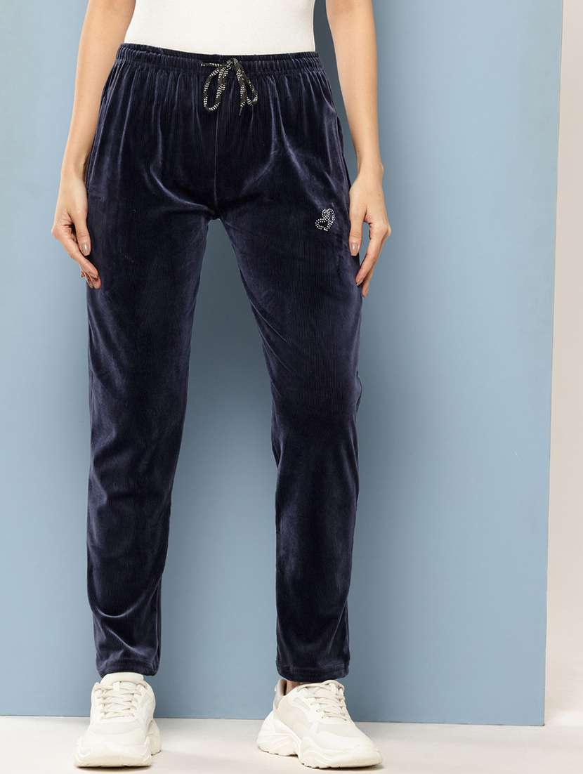 women solid mid rise loungewear pajama