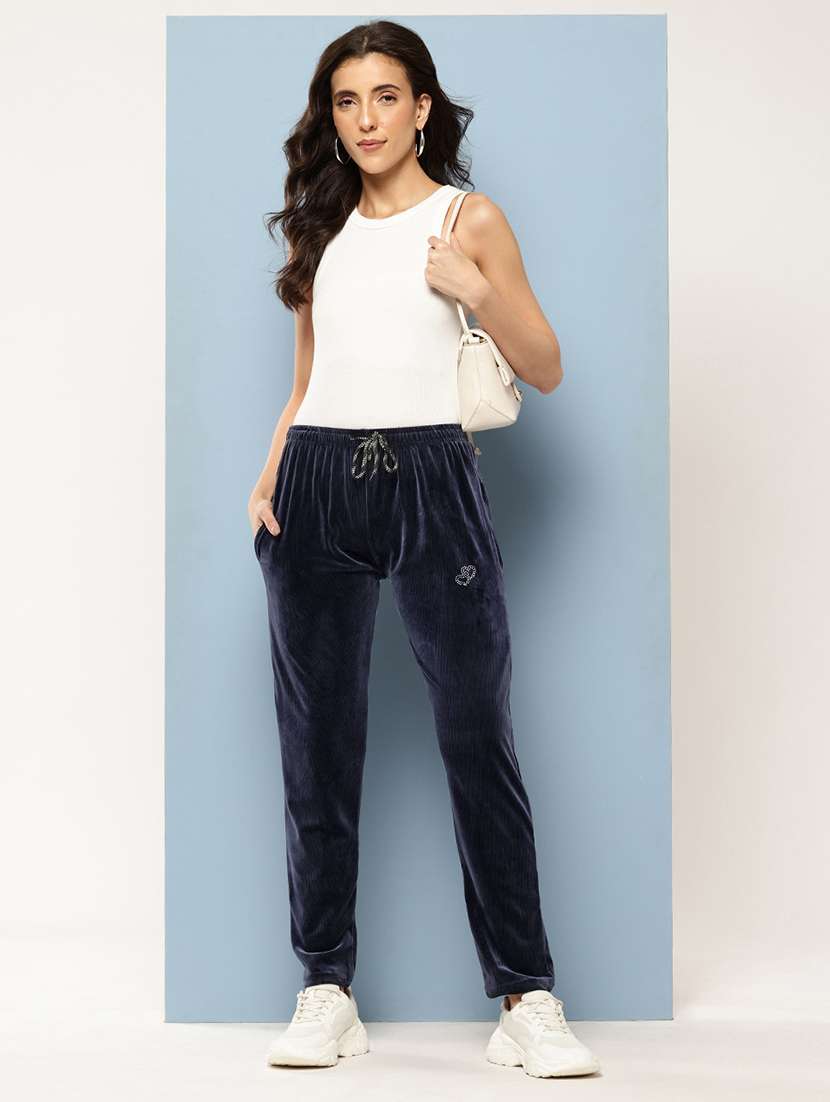 women solid mid rise loungewear pajama - 22227132 -  Standard Image - 3