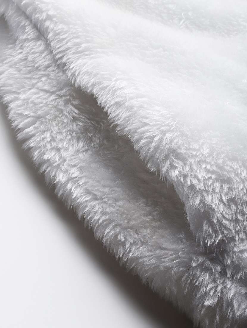 women color blocked stand collar long sleeve fur jacket - 22227137 -  Standard Image - 5