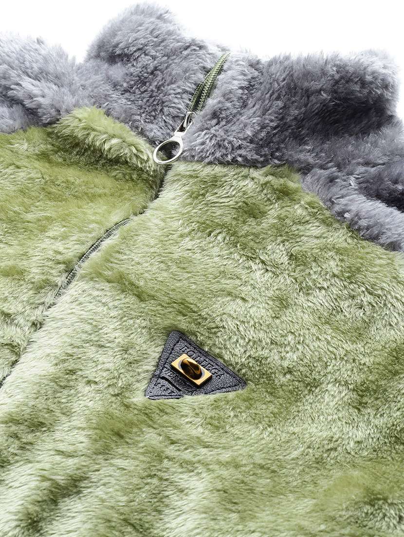 women color blocked long sleeve fur jacket - 22227138 -  Standard Image - 5