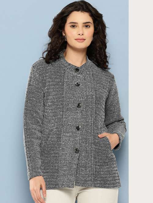 women self design long sleeve cardigan - 22227142 -  Standard Image - 0