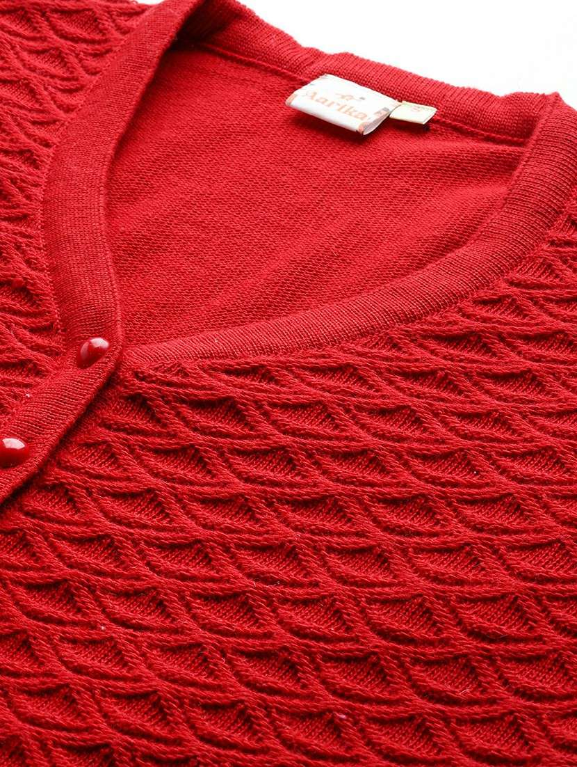 women self design long sleeve cardigan - 22227145 -  Standard Image - 5