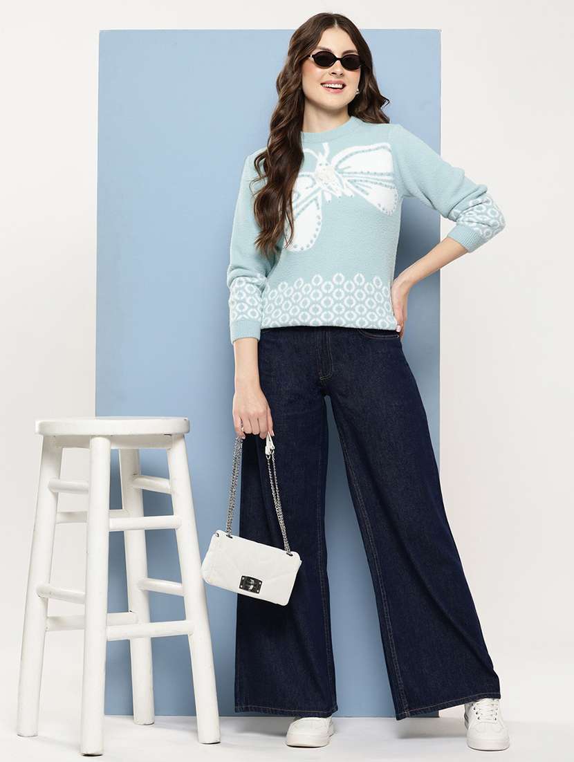 women self design long sleeve pullover - 22227148 -  Standard Image - 3