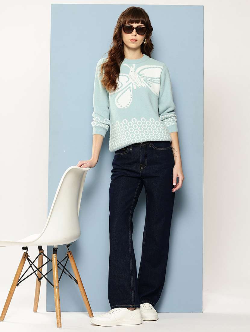 women self design long sleeve pullover - 22227151 -  Standard Image - 3