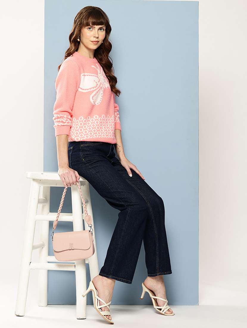 women self design long sleeve pullover - 22227152 -  Standard Image - 3