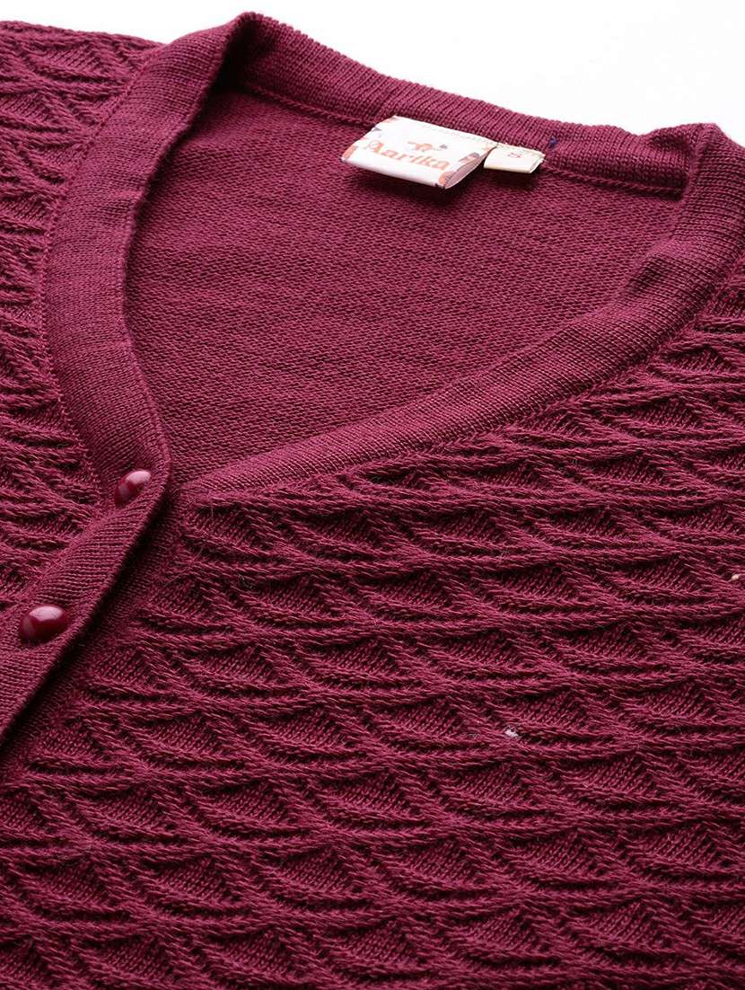 women self design long sleeve cardigan - 22227156 -  Standard Image - 5