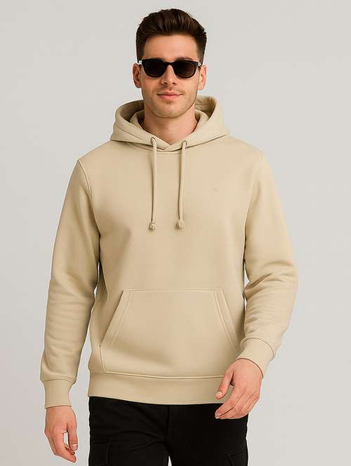 beige fleece plain sweatshirt - 22227191 -  Standard Image - 0