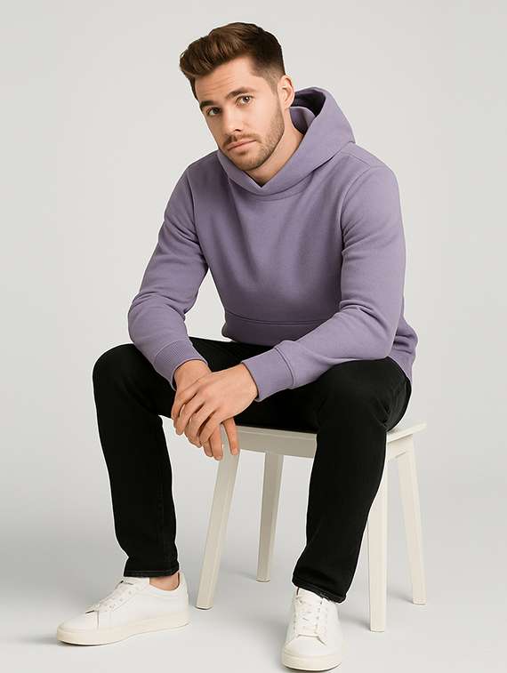 men solid long sleeve regular fit sweatshirt