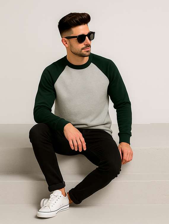 men color block long sleeve regular fit sweatshirt