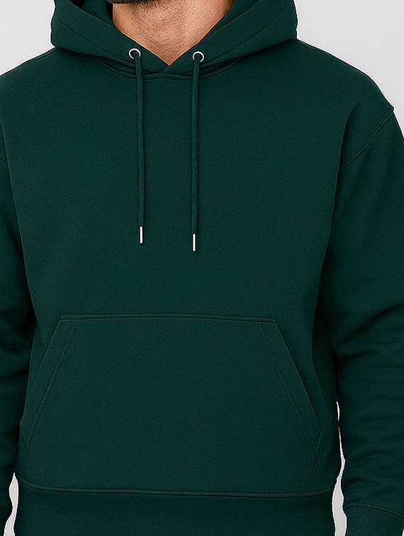 bottle green fleece plain sweatshirt - 22227206 -  Standard Image - 5