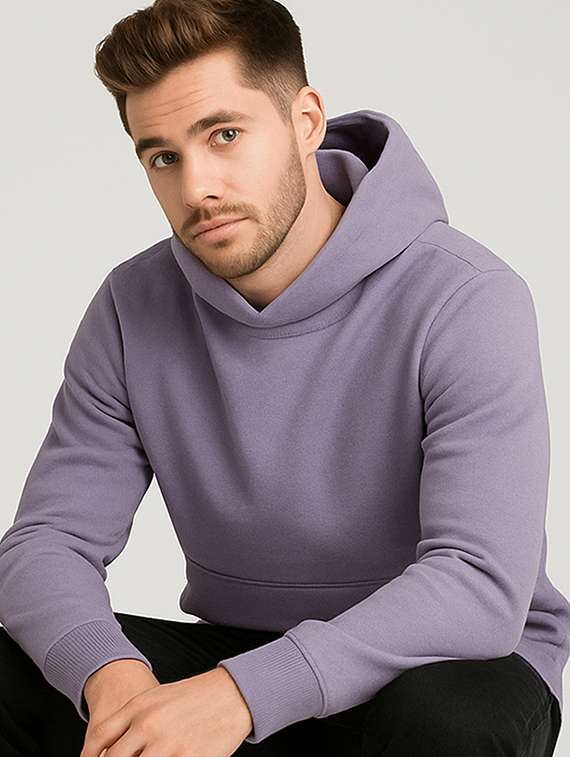 men solid long sleeve regular fit sweatshirt