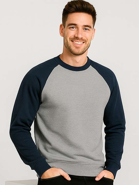 men color block long sleeve regular fit sweatshirt