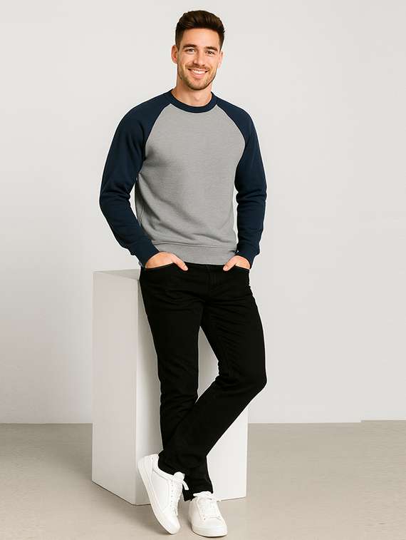 men color block long sleeve regular fit sweatshirt - 22227236 -  Standard Image - 3