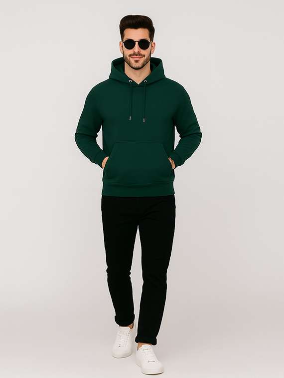 men solid long sleeve hooded sweatshirt - 22227238 -  Standard Image - 3