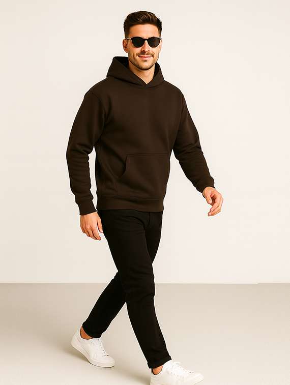 men solid long sleeve hooded sweatshirt - 22227241 -  Standard Image - 3