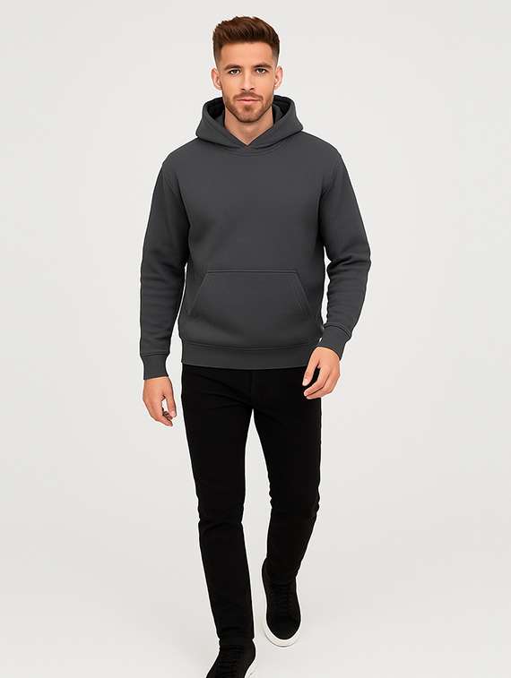 men solid long sleeve hooded sweatshirt - 22227242 -  Standard Image - 3