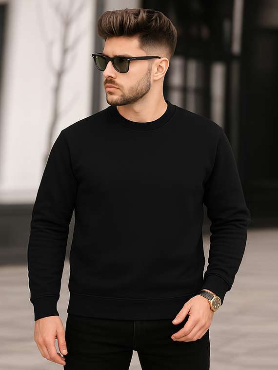 men solid long sleeve regular fit sweatshirt - 22227248 -  Zoom Image - 0