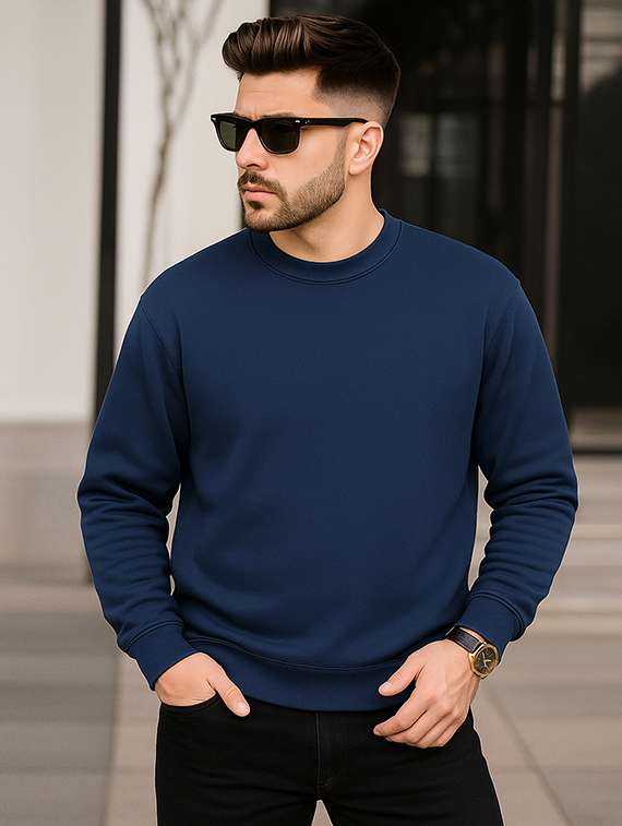 men solid long sleeve regular fit sweatshirt - 22227250 -  Zoom Image - 0