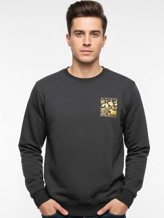 men front & back print long sleeve regular fit sweatshirt