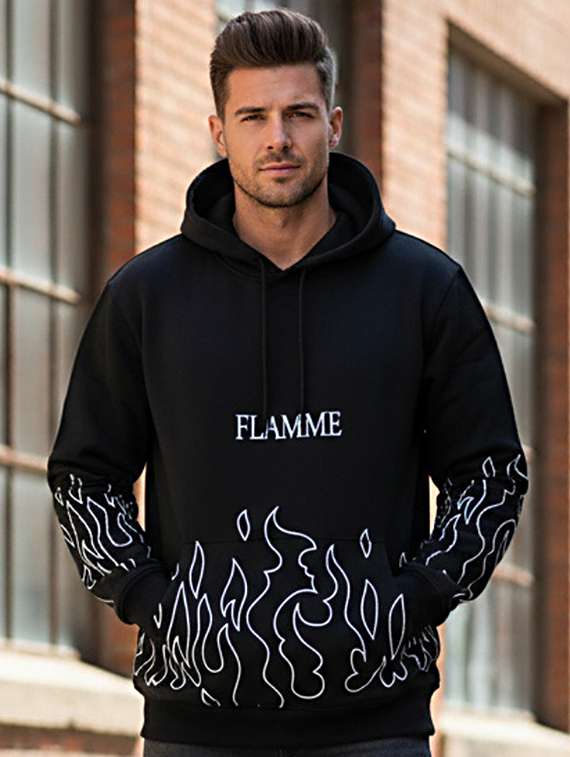 men front print long sleeve regular fit sweatshirt