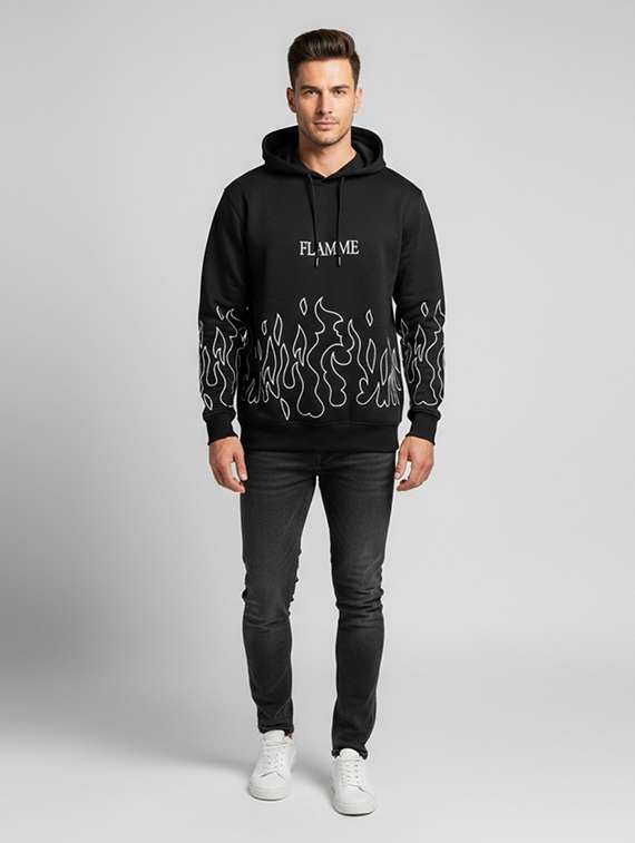 men front print long sleeve regular fit sweatshirt - 22227282 -  Standard Image - 3