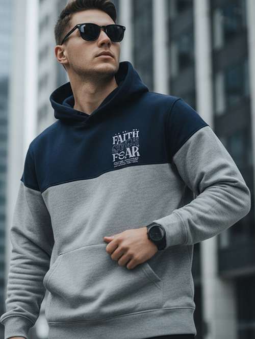 men color block long sleeve regular fit sweatshirt - 22227295 -  Standard Image - 0