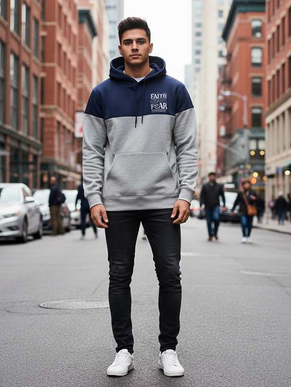 men color block long sleeve regular fit sweatshirt - 22227295 -  Standard Image - 3