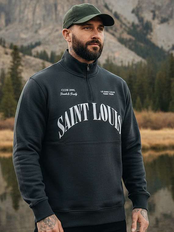 men front print long sleeve regular fit sweatshirt