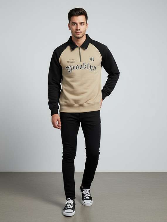 men color block long sleeve regular fit sweatshirt - 22227310 -  Standard Image - 3