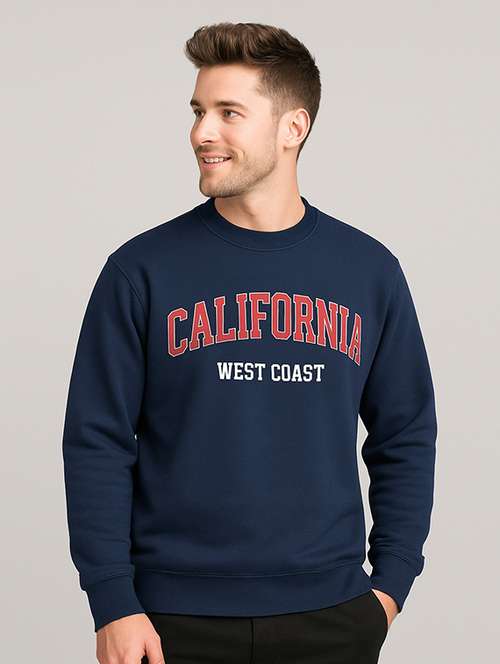 men chest print long sleeve regular fit sweatshirt - 22227313 -  Standard Image - 0