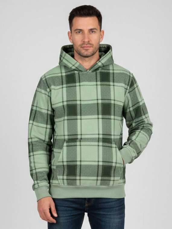 men checkered long sleeve regualr fit sweatshirt
