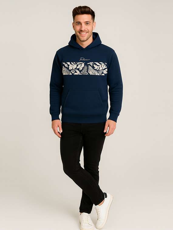 men chest print long sleeve regular fit sweatshirt - 22227318 -  Standard Image - 3