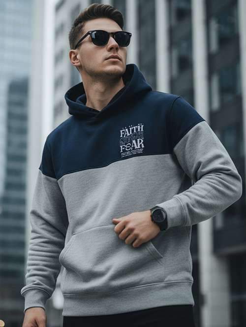 men color block long sleeve regular fit sweatshirt - 22227320 -  Standard Image - 0