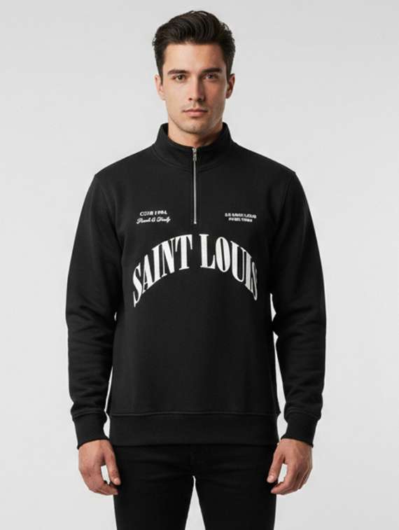 men front print long sleeve regular fit sweatshirt