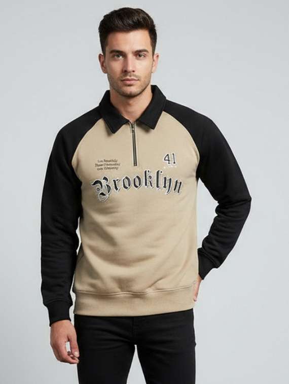 men color block long sleeve regular fit sweatshirt