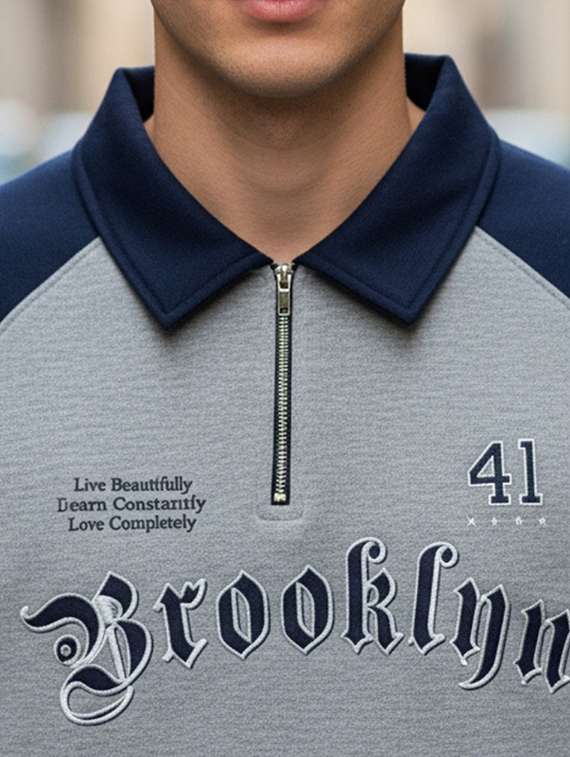 men color block long sleeve regular fit sweatshirt - 22227336 -  Standard Image - 5