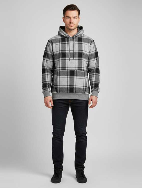 Grey Fleece Striped Sweatshirt - 22227341 -  Standard Image - 3