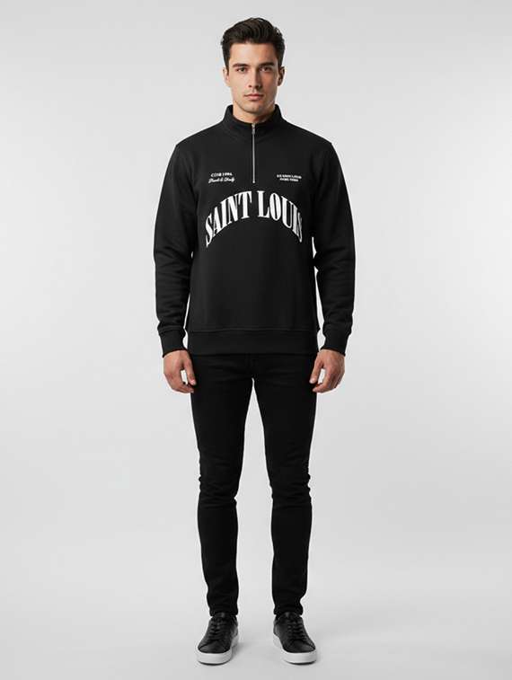 men front print long sleeve regular fit sweatshirt - 22227350 -  Standard Image - 3