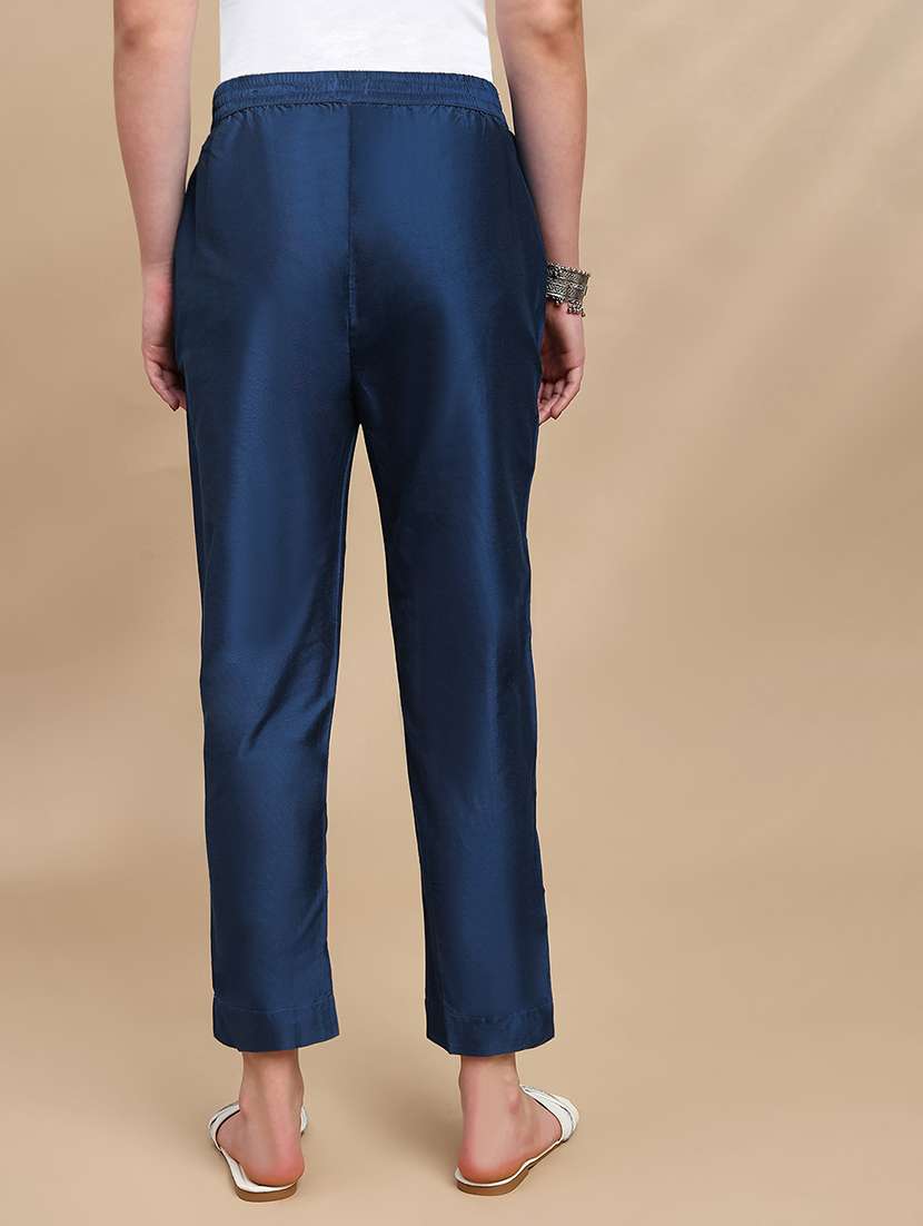women solid mid rise tapered pant - 22227371 -  Standard Image - 3