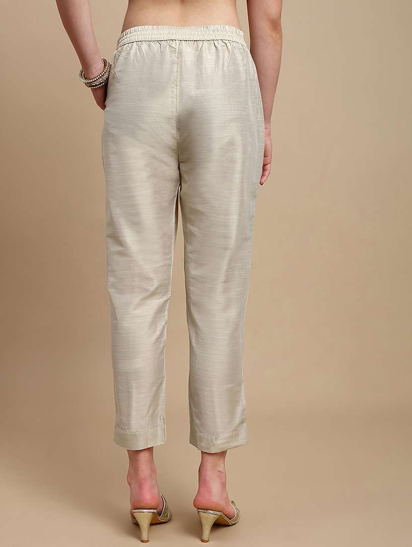 women solid mid rise tapered pant - 22227372 -  Standard Image - 3