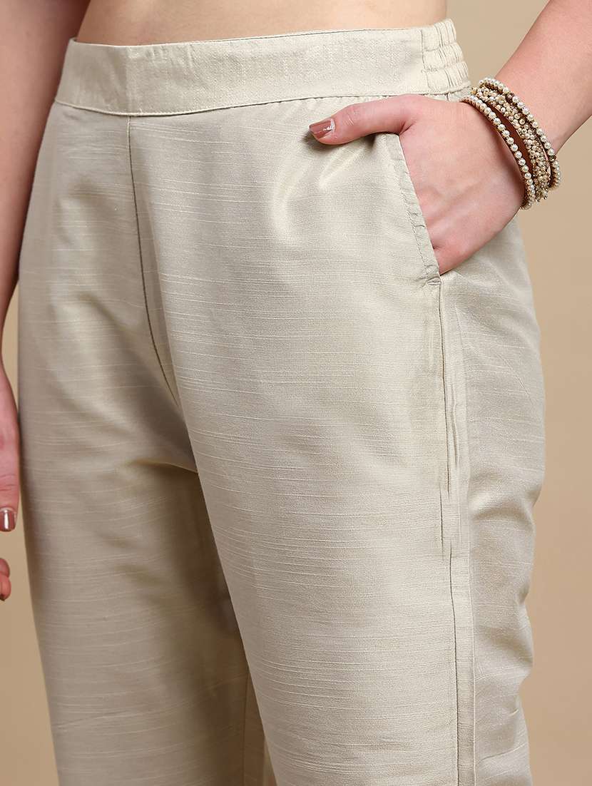 women solid mid rise tapered pant - 22227372 -  Standard Image - 5