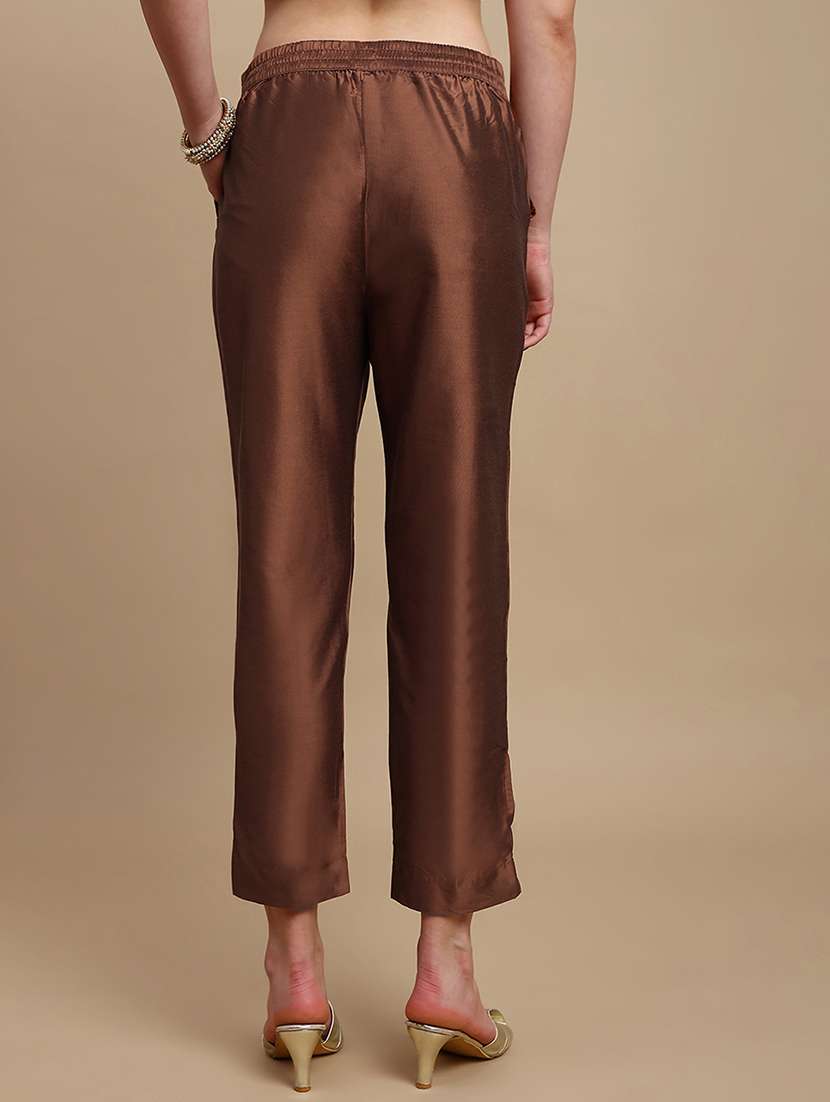 women solid mid rise tapered pant - 22227374 -  Standard Image - 3