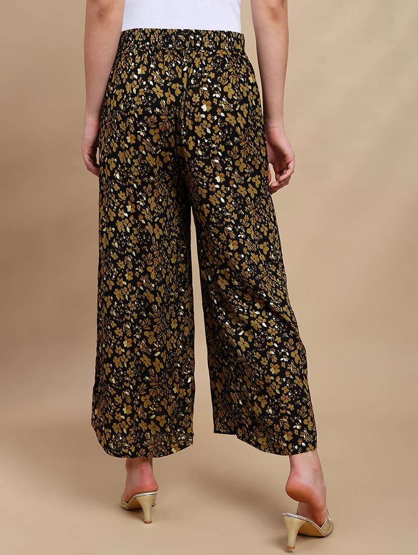 women printed mid rise flared palazzo - 22227380 -  Standard Image - 3