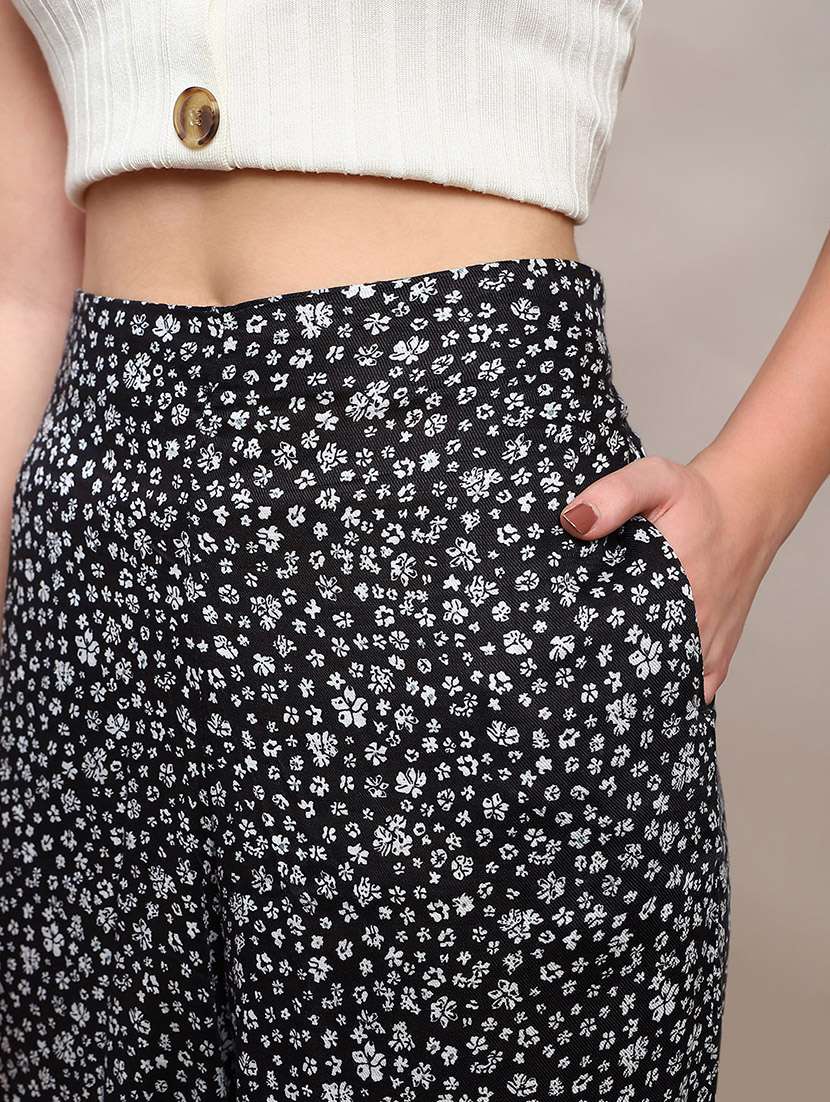 women printed high rise flared palazzo - 22227383 -  Standard Image - 5