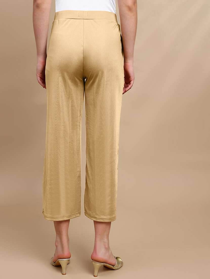 women solid mid rise straight palazzo - 22227384 -  Standard Image - 3