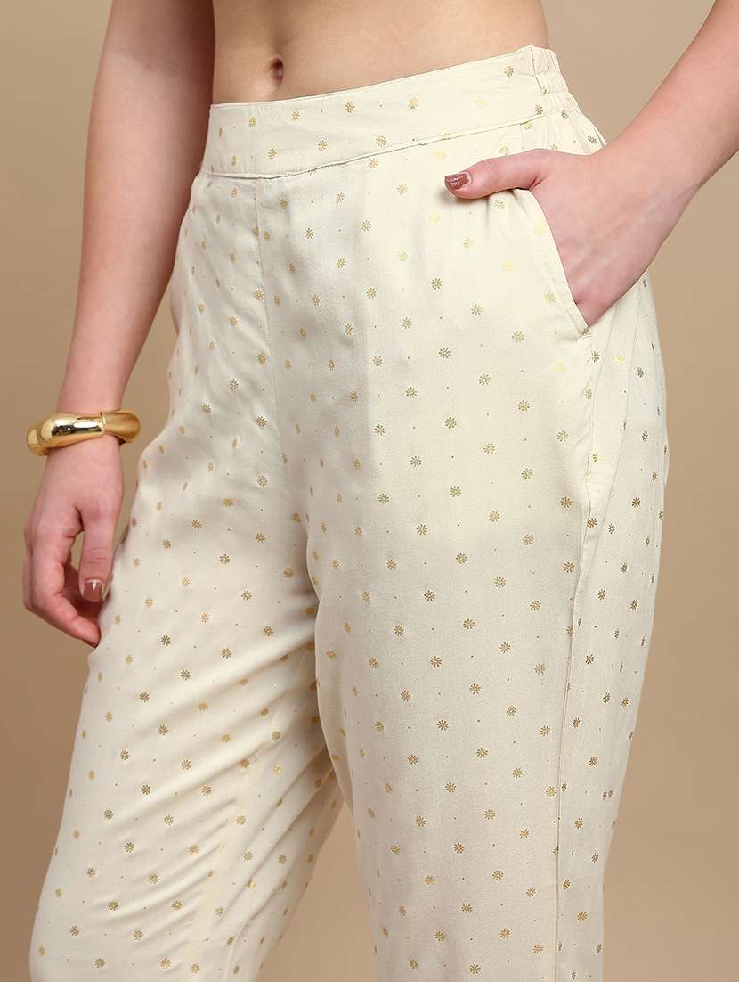 women printed mid rise tapered pant - 22227398 -  Standard Image - 5