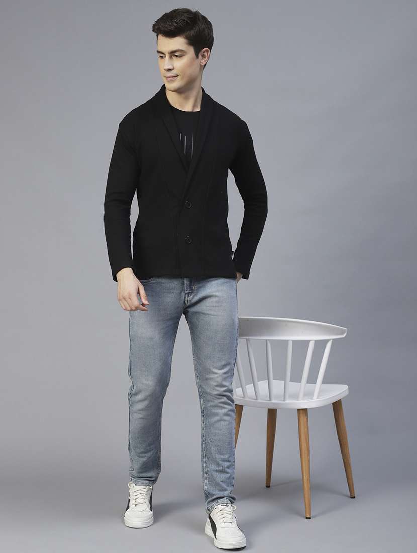 men self design long sleeve regular fit cardigan - 22227439 -  Standard Image - 3