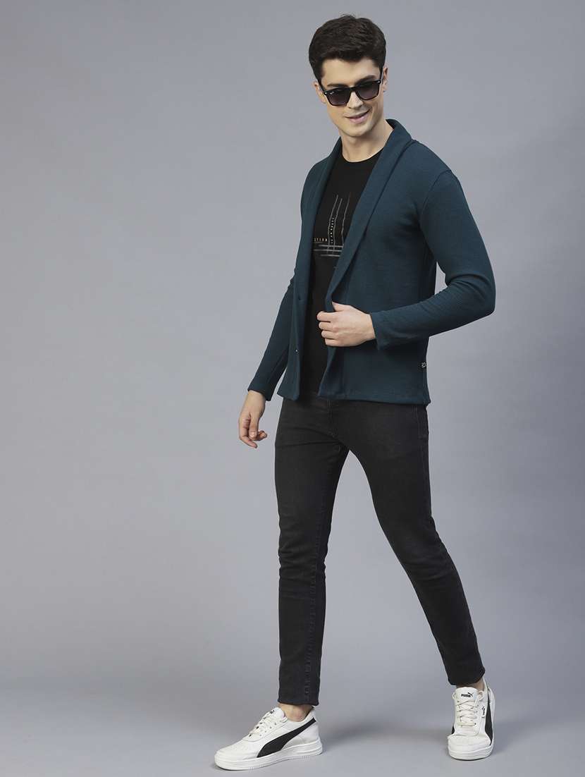 men self design long sleeve regular fit cardigan - 22227440 -  Standard Image - 3