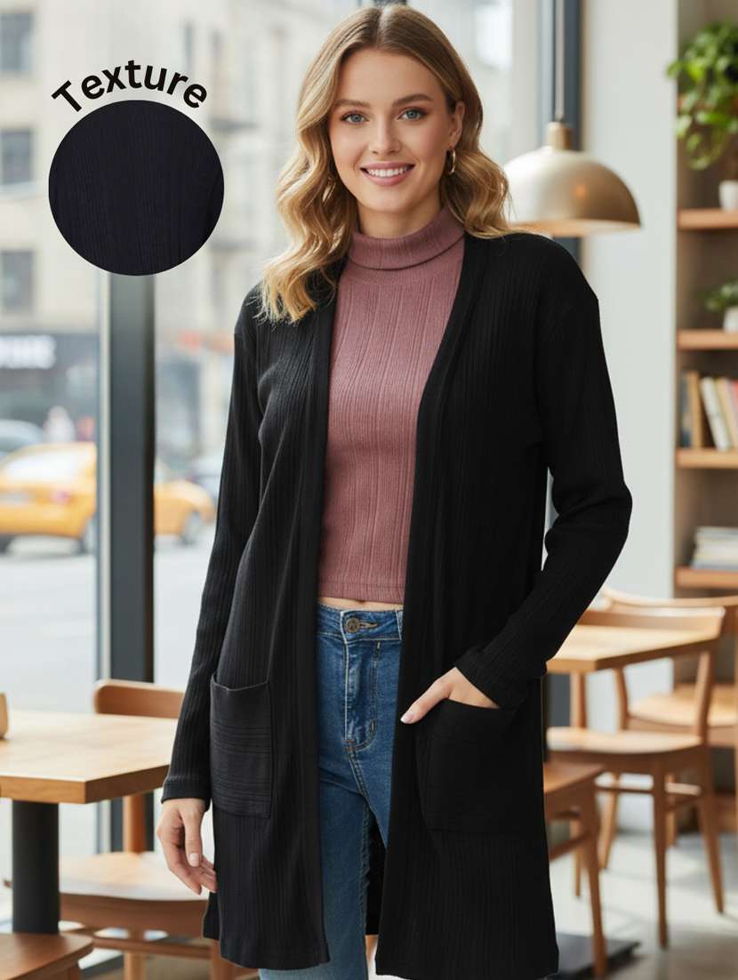 women self designed long sleeve shrug